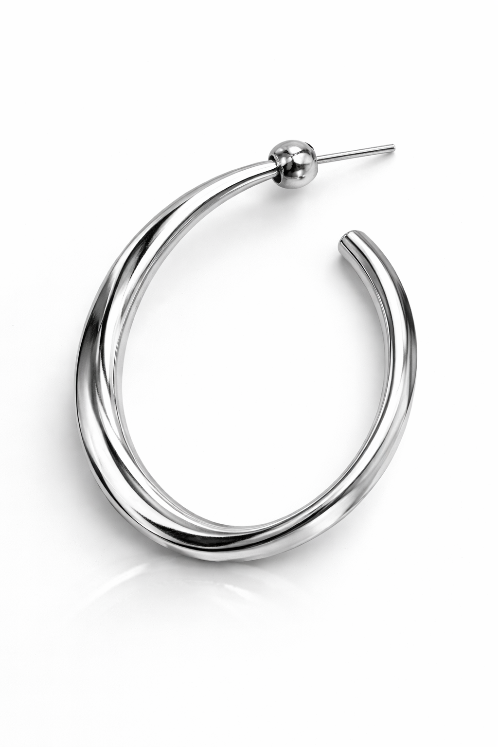Twisted Silver Hoop Earrings